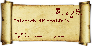 Palesich Ézsaiás névjegykártya